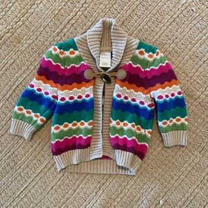 Gymboree like new colorful nordic grandpa cardigan 6-12 month baby girl sweater
